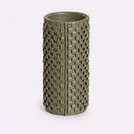 Vaso Onda Maia Vidro e Couro 12x31h | Musgo