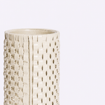 Vaso Onda Maia Vidro e Couro 12x31h | Off White