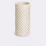 Vaso Onda Maia Vidro e Couro 12x31h | Off White