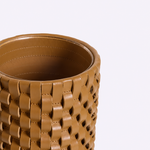 Vaso Onda Maia Vidro e Couro 12x31h | Toffee