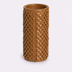 Vaso Onda Maia Vidro e Couro 12x31h | Toffee