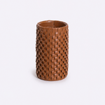 Vaso Onda Maia Vidro e Couro 12x24h | Whisky