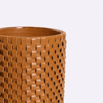 Vaso Onda Maia Vidro e Couro 18x24h | Whisky