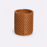 Vaso Onda Maia Vidro e Couro 18x24h | Whisky