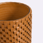 Vaso Onda Maia Vidro e Couro 18x24h | Whisky