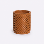 Vaso Onda Maia Vidro e Couro 18x24h | Whisky
