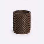 Vaso Onda Maia Vidro e Couro 18x24h | Café