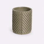 Vaso Onda Maia Vidro e Couro 18x24h | Musgo