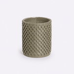 Vaso Onda Maia Vidro e Couro 18x24h | Musgo