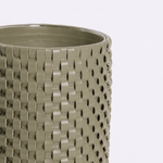 Vaso Onda Maia Vidro e Couro 18x24h | Musgo