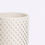 Vaso Onda Maia Vidro e Couro 18x24h | Off White