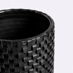 Vaso Onda Maia Vidro e Couro 18x24h | Preto