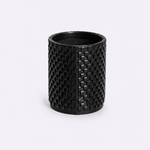 Vaso Onda Maia Vidro e Couro 18x24h | Preto