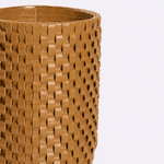 Vaso Onda Maia Vidro e Couro 18x24h | Toffee