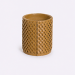 Vaso Onda Maia Vidro e Couro 18x24h | Toffee
