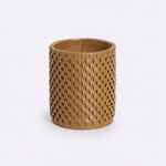 Vaso Onda Maia Vidro e Couro 18x24h | Toffee