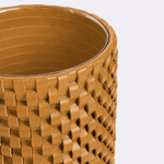 Vaso Onda Maia Vidro e Couro 18x24h | Toffee