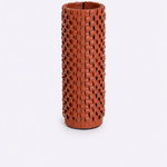 Vaso Onda Maia Vidro e Couro 10x35h | Terracota
