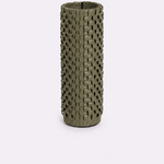 Vaso Onda Maia Vidro e Couro 10x35h | Musgo