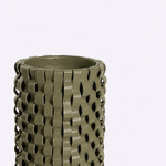 Vaso Onda Maia Vidro e Couro 10x35h | Musgo