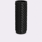 Vaso Onda Maia Vidro e Couro 10x35h | Preto