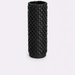 Vaso Onda Maia Vidro e Couro 10x35h | Preto