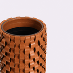 Vaso Onda Maia Vidro e Couro 10x35h | Whisky