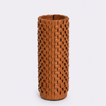 Vaso Onda Maia Vidro e Couro 10x35h | Whisky