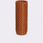 Vaso Onda Maia Vidro e Couro 10x35h | Whisky