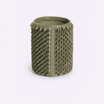 Vaso Ouriço Couro e Vidro 18x24h | Musgo