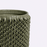 Vaso Ouriço Couro e Vidro 18x24h | Musgo