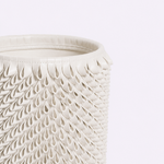 Vaso Ouriço Couro e Vidro 18x24h | Off White