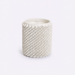 Vaso Ouriço Couro e Vidro 18x24h | Off White