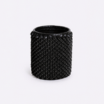 Vaso Ouriço Couro e Vidro 18x24h | Preto