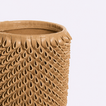 Vaso Ouriço Couro e Vidro 18x24h | Toffee