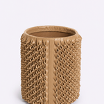 Vaso Ouriço Couro e Vidro 18x24h | Toffee