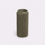 Vaso Ouriço Couro e Vidro 12x24h | Musgo