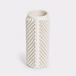 Vaso Ouriço Couro e Vidro 12x24h | Off White