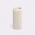 Vaso Ouriço Couro e Vidro 12x24h | Off White