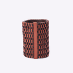 Vaso Couro Tessere 20x13 | Scotch, Camurça Açaí, Café