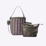 Bolsa Victoria Bucket Couro Tessere | Camurça Mauve, Militar, Nutella