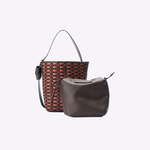 Bolsa Victoria Bucket Couro Tessere | Scotch, Camurça Açaí, Café