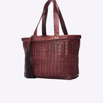 Bolsa Rani Couro Tressê | Burgundy