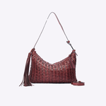 Bolsa Aruna Couro Tressê | Burgundy