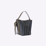 Bolsa Victoria Bucket Couro Tessere | Militar, Indigo, Tempestade