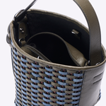 Bolsa Victoria Bucket Couro Tessere | Militar, Indigo, Tempestade
