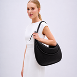 Bolsa Amy Couro Tressê Aspen | Preto