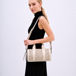 Bolsa Andy Cilindro Couro Tressê | Off White