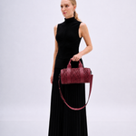 Bolsa Andy Cilindro Couro Tressê | Cereja