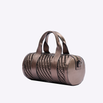 Bolsa Andy Cilindro Couro Tressê | Pewter